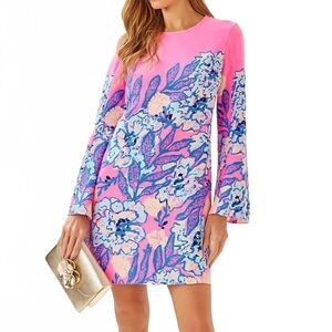 Lilly Pulitzer GWENLYN DRESS MULTI TOTALLY KOALAFIED ENGINEERED WOVEN DRESS SZ14